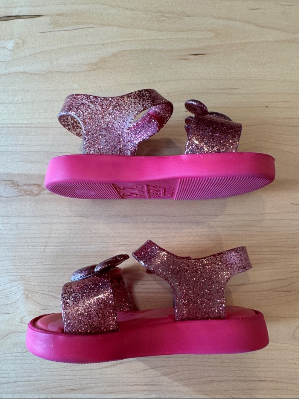 Mini Melissa x Disney Pink Sparkle Mickey Mouse Jelly Sandal in Toddler size 8 💖 - Picture 3 of 6